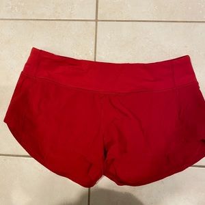 Red lulu lemon shorts